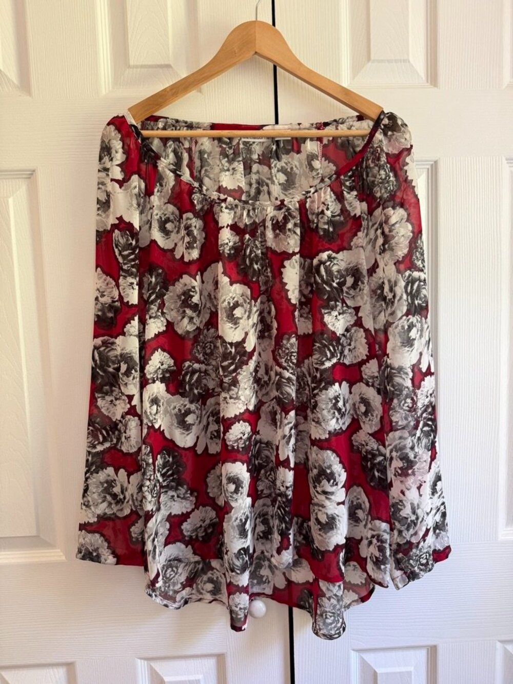 Liz Claiborne Sheer Floral Blouse XL